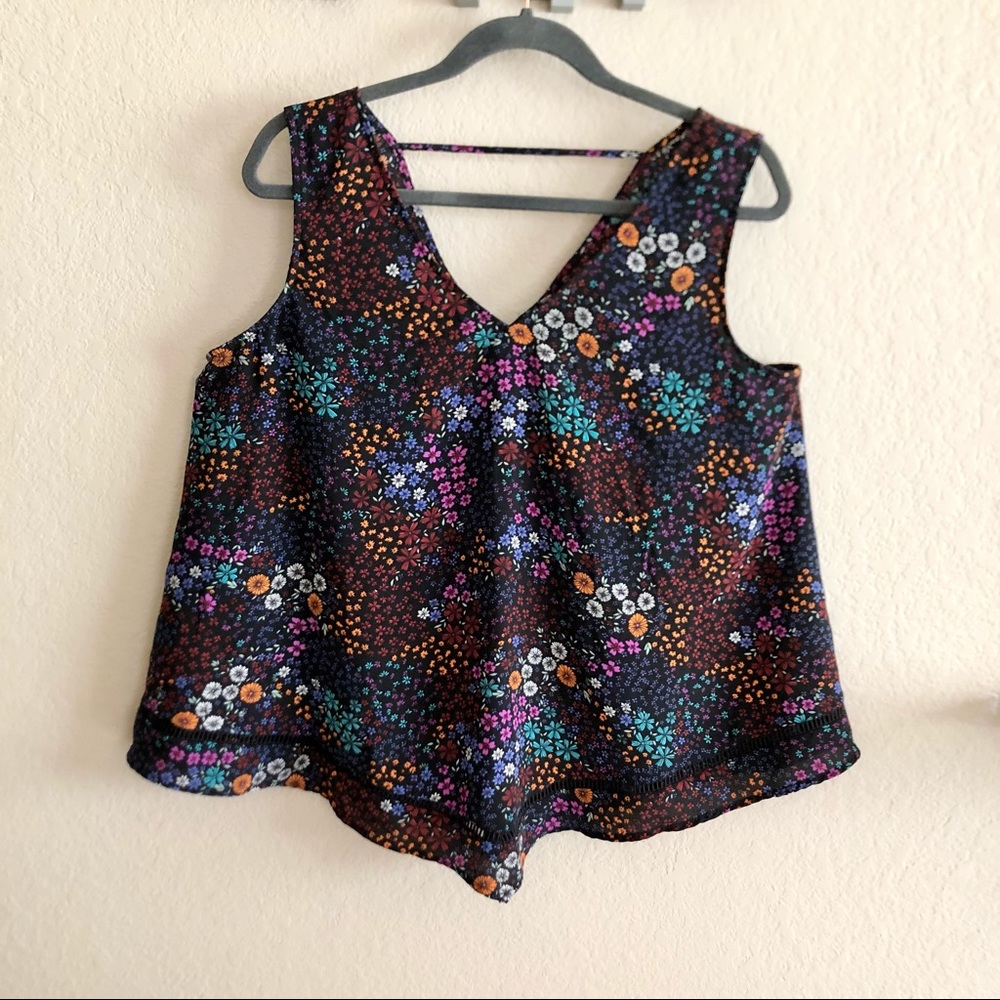 A.n.a. floral swing top blouse, size large